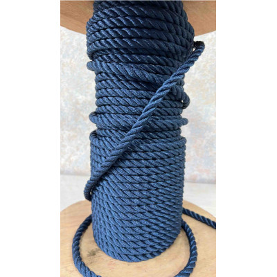 Верёвка полиэстер двойной завивки 10 мм, цвет синий