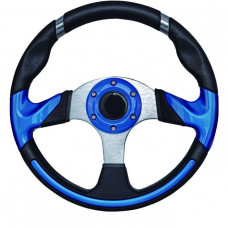 Рулевое колесо 13.5 алюминий серебристо-синее ААА Тайвань