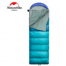Спальный мешок с капюшоном Nature Hike U200-P с фибер вставкой (190+30)x75см, вес 1,9кг,  4-9℃  синий