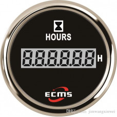 Счетчик моточасов ECMS CLH2-BS-HS  52мм черный  801-00056  СЕРИЯ ЭКОНОМ