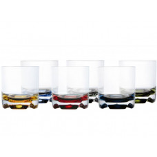PARTY бокалы для виски цветное основание, набор 6 шт.