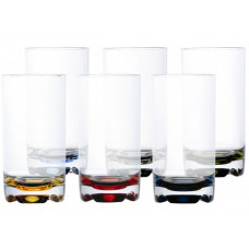 PARTY стаканы для воды большие цветное основание, набор 6 шт.