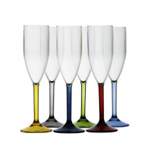 PARTY бокал для шампанского, цветное основание, набор 6 шт.